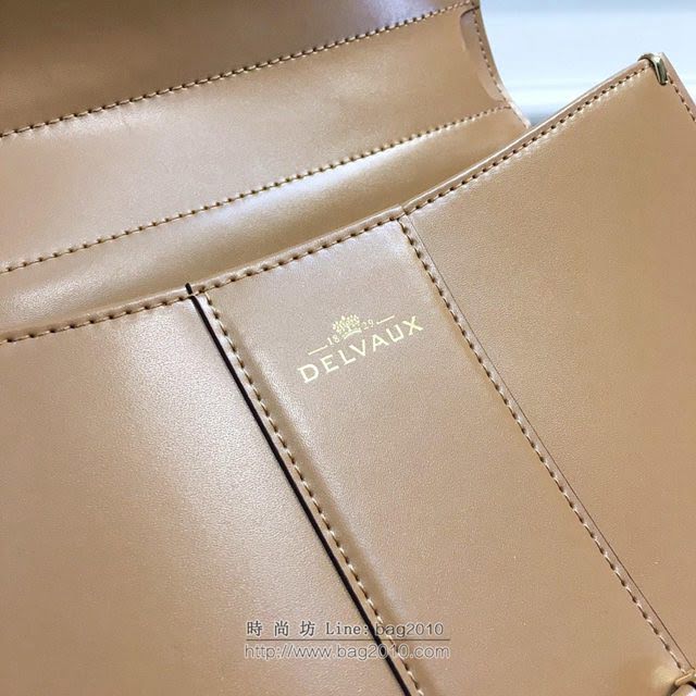 DELVAUX女包 經典焦糖色 穿扣版 Box牛皮 德爾沃女手提包 DV0028焦糖 大號 Delvaux女手拎包  fcs1130